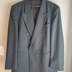 Mens vintage double breasted 100% wool suit